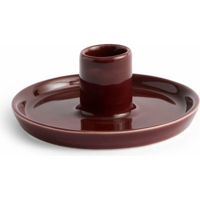 HAY Kameninový svícen Disc S Chestnut brown