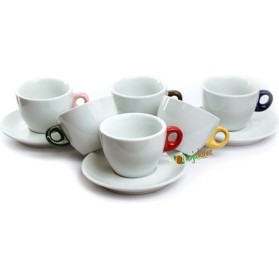 Giacinto šálky na cappuccino s farebným uškom 6 x 195 ml
