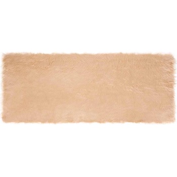 vidaXL Изкуствен килим от кожи Бежово 80 x 200 cm Полиестер (42021479)