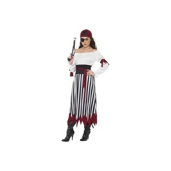 pirátka červeno-čierna sukňa