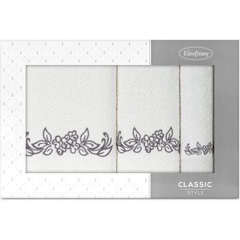 Eurofirany sada uterákov 30 x 50 cm + 50 x 90 cm + 70 x 140 cm krémová 3ks