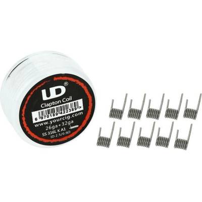 UD Clapton Předmotané spirálky 26GA SS316L + 32GA KA1 0.5ohm 10ks