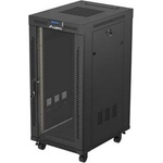 Lanberg Комуникационен шкаф Lanberg Rack Cabinet 19" Free-Standing 24U/600X800 (FlAT Pack) With Glass Door LCD Black V2 (FF01-6824-12BL)