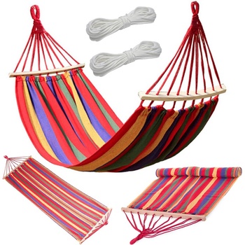 Европейски съюз Градински хамак, многоцветен с рамка и 2 въжета за връзване - 200х80 см, до 150 кг. 01284-cc (01284-101-10)