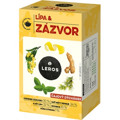 Leros Čajový dýchánek lípa & zázvor 20 x 2 g