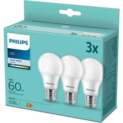 Philips klasik, 9W, E27, neutrální bílá 3ks – Hledejceny.cz