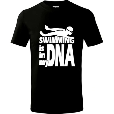 Swimming is in my DNA tričko dětské bavlněné černá
