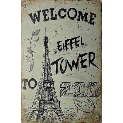 Ceduľa Welcome Eiffel Tower