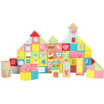 Classic World Детски дървен конструктор от 68 части - Сладкиши (cw20128)