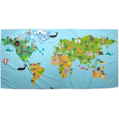 Sablio Uterák Zvieracia mapa sveta 50 x 100 cm