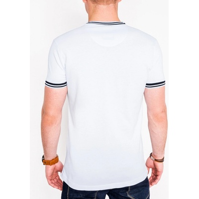 Ombre Clothing pánské tričko s límečkem Risto bílá