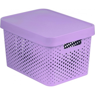 Curver Úložný box s víkem a puntíky Infinity 17 l růžová