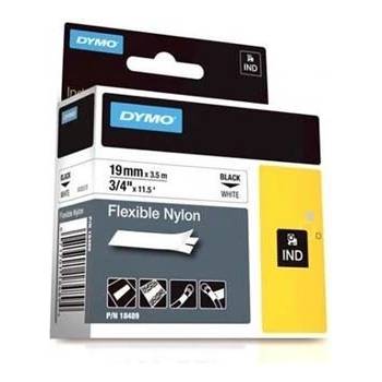 DYMO Rhino 18489, 19mm x 3.5m, черен печат/бял фон, оригинална лента (18489)