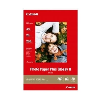 Canon Photo Paper Plus Glossy PP-201 2311B020, 260 г/м2, A3, 20 бр. , лъскав, мастиленоструен, бял, фотографска хартия (2311B020)