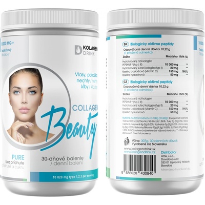 KolagenDrink Collagen Beauty trojzložkový hydrolyzovaný rybí kolagén typu 1 2 & 3 330 g