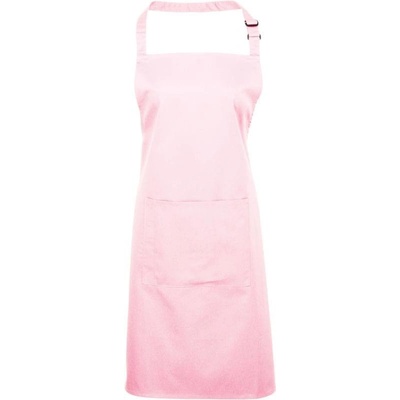 Premier PR154 Zástěra s laclem a kapsou na břiše Colours růžová