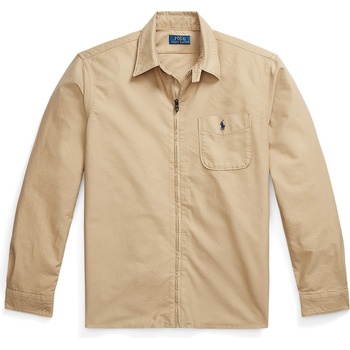 Ralph Lauren Риза с дълъг ръкав Polo Ralph Lauren Men's Garment Dye Cotton Long Sleeve Full Zip Overshirt - Surrey Tan