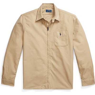 Ralph Lauren Риза с дълъг ръкав Polo Ralph Lauren Men's Garment Dye Cotton Long Sleeve Full Zip Overshirt - Surrey Tan