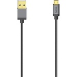 Hama 00200500 МИКРО USB КАБЕЛ, 480 MBPS, МЕТАЛ, ЧЕРЕН, 0, 75 M (00200500)