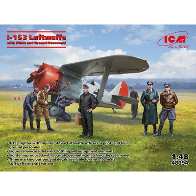 ICM Polikarpov I 153 Luftwaffe with Pilots & Ground Personnel 1:48