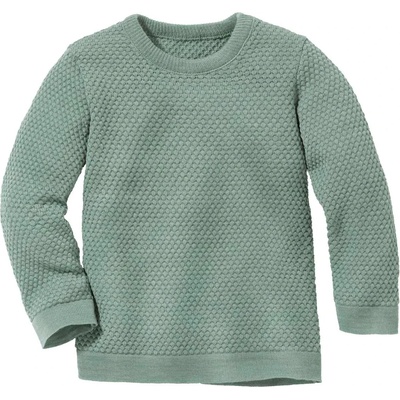 disana Детски вълнен пуловер disana Kid's Wabenstrick-Pullover Wool jumper - Jade - размер 110/116 (EU) (704-2813-0813)