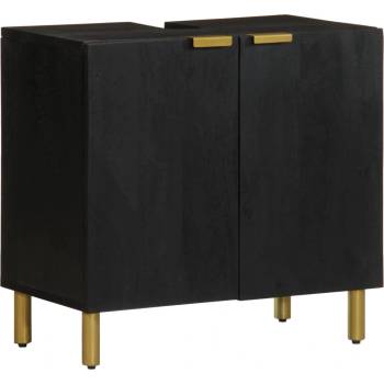 vidaXL Шкаф за баня, черен, 62x33x58 см, инженерно дърво (4017667)