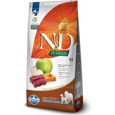 N&D Pumpkin Dog Adult Medium & Maxi Venison & Apple 12 kg