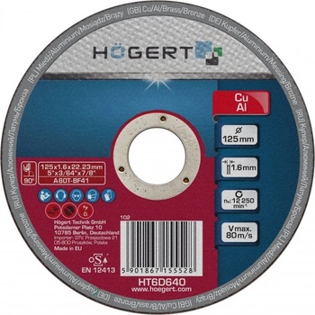 Högert Korundový kotouč 125 x 1,6 x 22,23 mm HT6D640