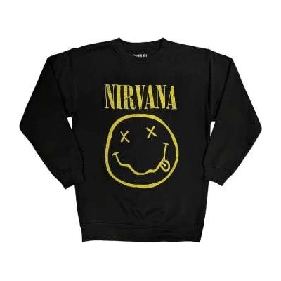 Nirvana Unisex Sweatshirt: Yellow Happy Face Black – Zbozi.Blesk.cz