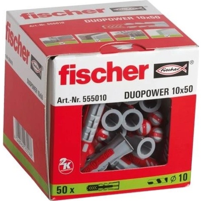 Fischer DUOPOWER 10x50 mm (balení 50 ks) - univerzální uzlovací hmoždinky – Zbozi.Blesk.cz