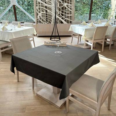 Zamatový obrus tmavosivý - Ø 140 cm