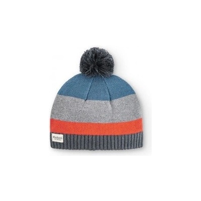 Boboli dětská pletená čepice šedo oranžový proužek