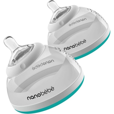 Nanobebe Преходни бутилки Nanobebe - 2 х 240 ml, минт (31201)