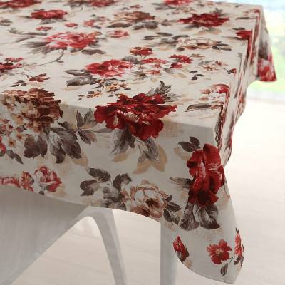Biante bavlna čtvercový ubrus Sandra SA-399 Červené pivoňky na pískovém 130x130cm