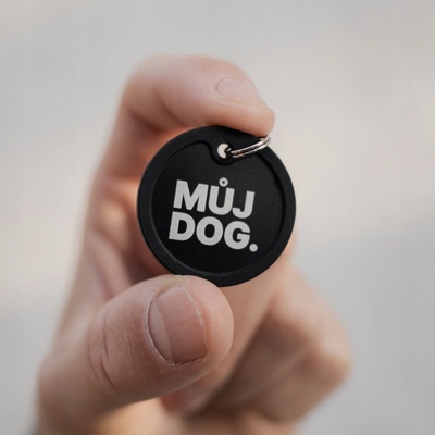 Identifikační známka kulatý MŮJDOG. černá