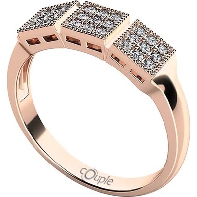 Klenoty Budín Luxusní zlatý prsten Kostka couple v růžovočerveném zlatě 3 6610290 RED