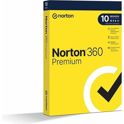 Symantec NORTON 360 PREMIUM 75GB VPN 1 lic. 10 lic. 24 mes.