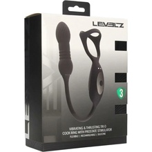 Levelz Vibrating and Thrusting stimulátor prostaty a perinea s erekčným krúžkom