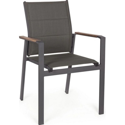 Bizzotto Градински стол с подлакътници KUBIK 56, 5x62x88 cm. антрацит (0662184)