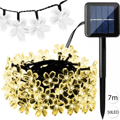 Solarsus 4969 LED solární řetěz Květiny 7m 50LED teplá bílá – Zbozi.Blesk.cz
