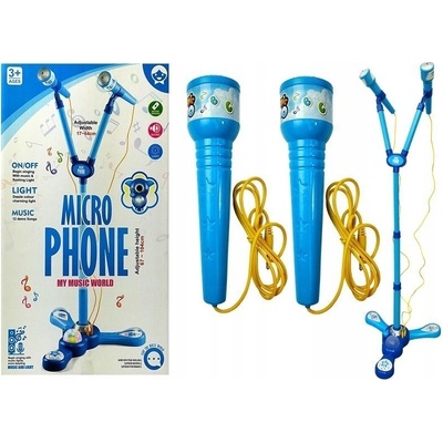 Mikrofony Karaoke Set pro děti Modrý Stativ na baterie