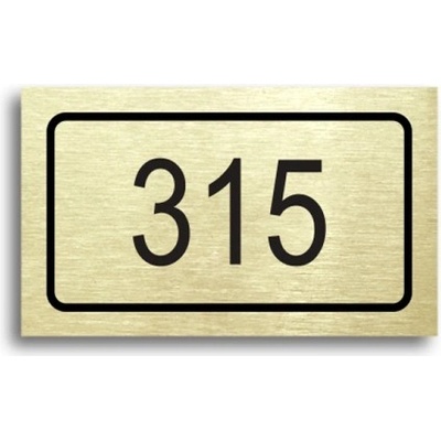 ACCEPT Číslo na dveře - typ 05 (50x30mm) - zlatá tabulka - černý tisk