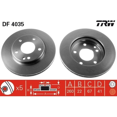 Brzdový kotúč TRW DF4035