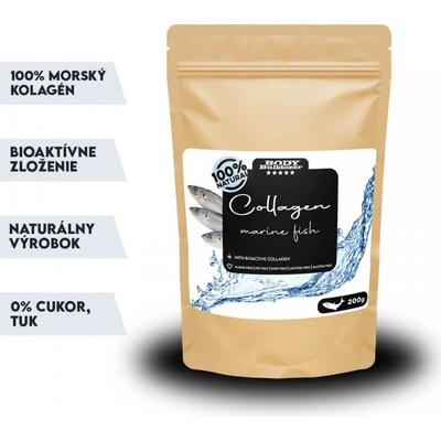 BodyBulldozer Natural 100% Marine Fish Collagen neochutená 200 g
