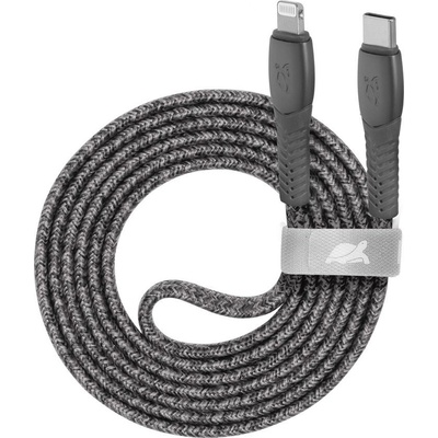 RIVACASE PS6107 GR12 Type-C/Lightning кабел с найлонова оплетка, 1, 2 м, сив 4260709011578 (4260709011578)