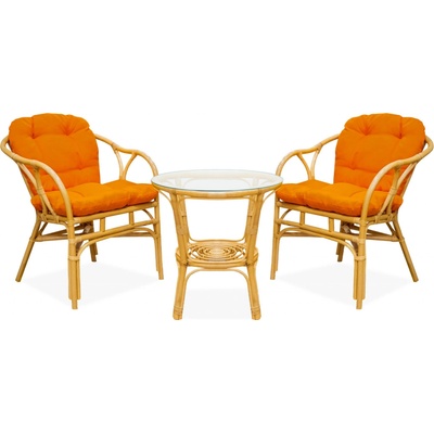 AGA Ratanová zostava SITA MR3004-Orange - svetlohnedá/oranžová