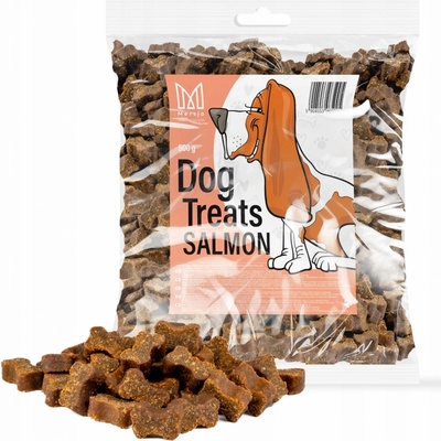 MERSJO Tresérske mäsové kúsky pre psa Lososová pochúťka 500 g