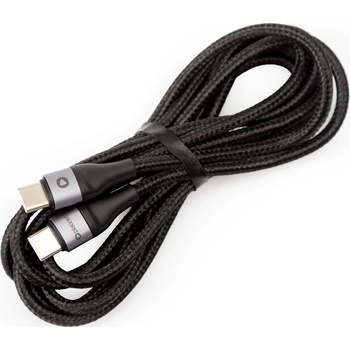 Platinet Плетен USB кабел USB-C / USB-C съединител 42W 2m черен (PL0551)