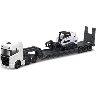 Maisto - Мини работни машини, Комплект голям влекач, Scania 770S, Bobcat T590 G