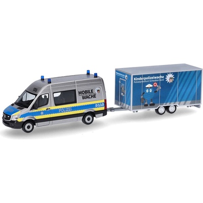 Herpa Mercedes Benz Sprinter Polizei s přívěsem 1:87